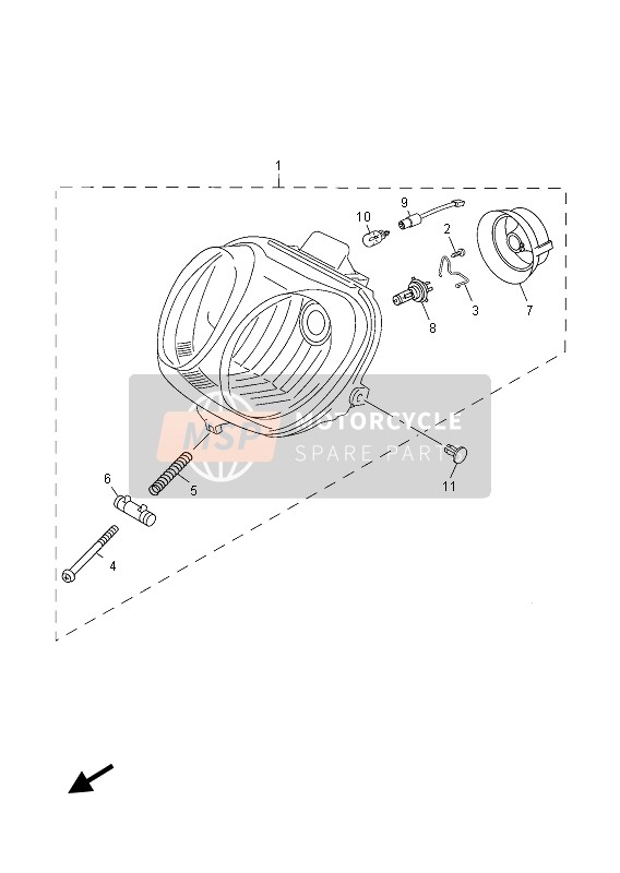 Yamaha YN50F 2013 Headlight for a 2013 Yamaha YN50F